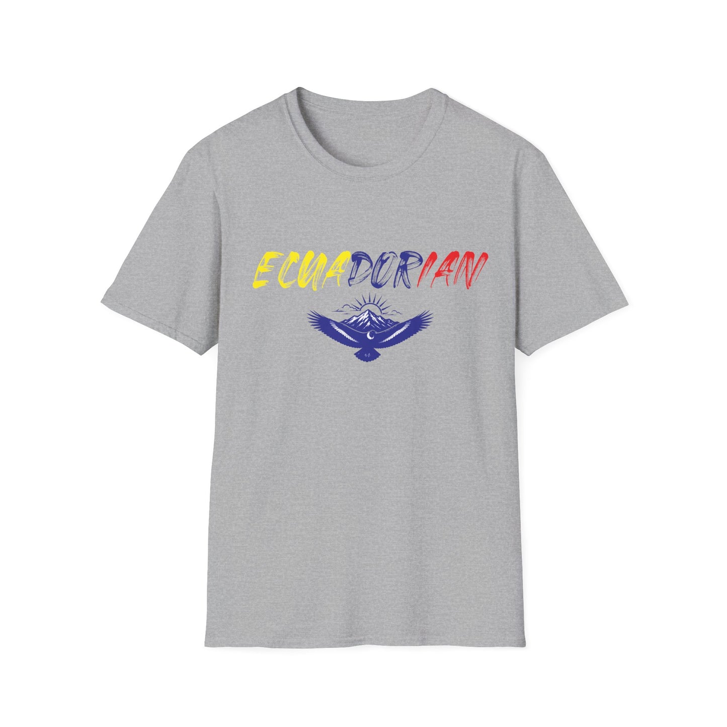 Ecuadorian Flag Script T-Shirt — Ecuador Pride Tee with Andean Condor Graphic