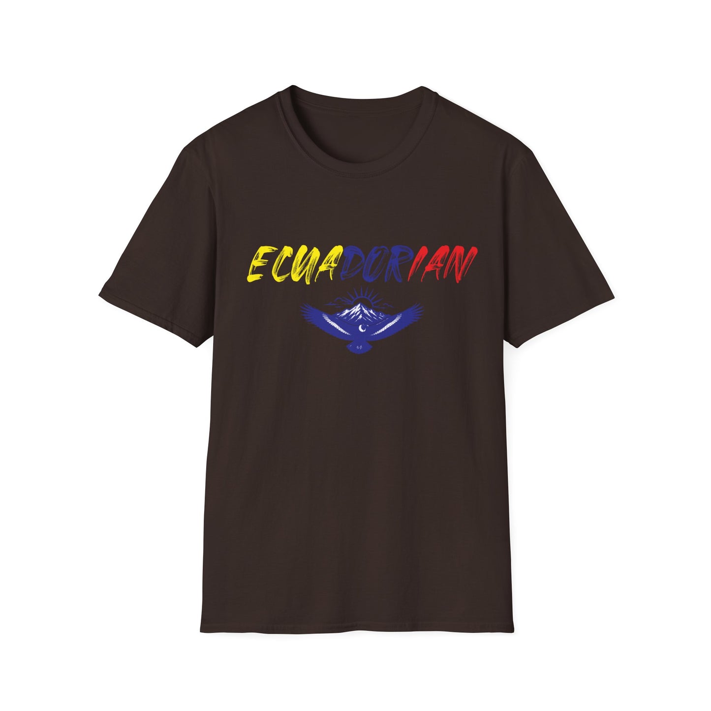 Ecuadorian Flag Script T-Shirt — Ecuador Pride Tee with Andean Condor Graphic