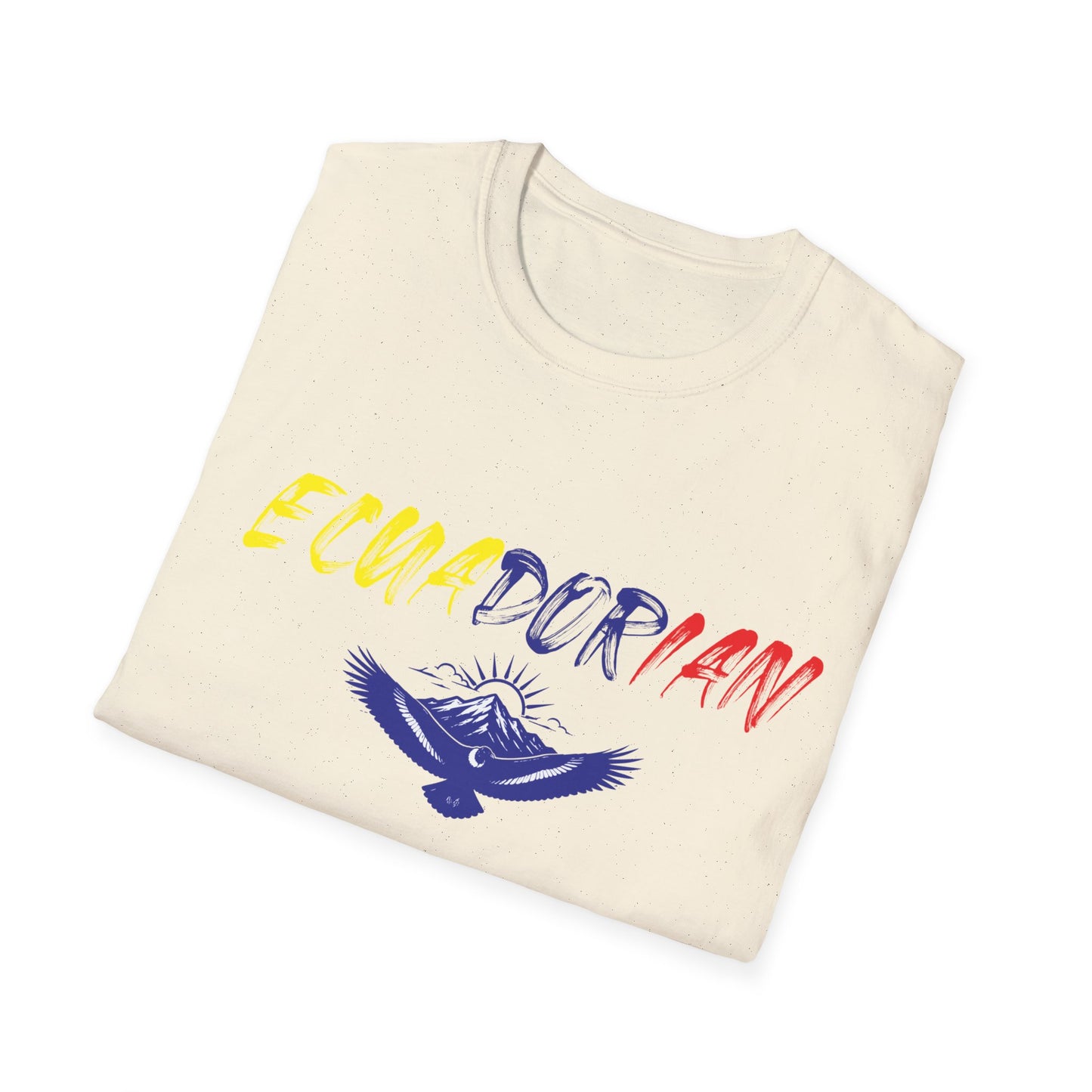 Ecuadorian Flag Script T-Shirt — Ecuador Pride Tee with Andean Condor Graphic