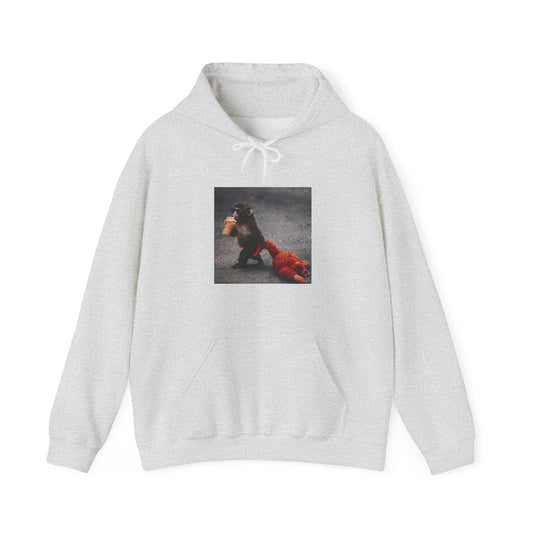 Hoodie — Vintage Monkey with Coffee Print Pullover