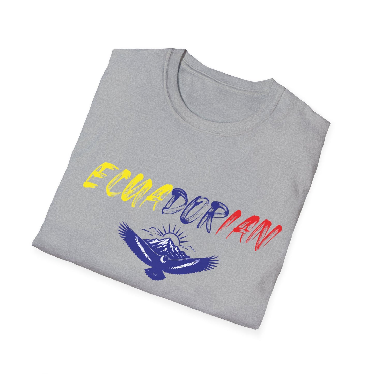 Ecuadorian Flag Script T-Shirt — Ecuador Pride Tee with Andean Condor Graphic