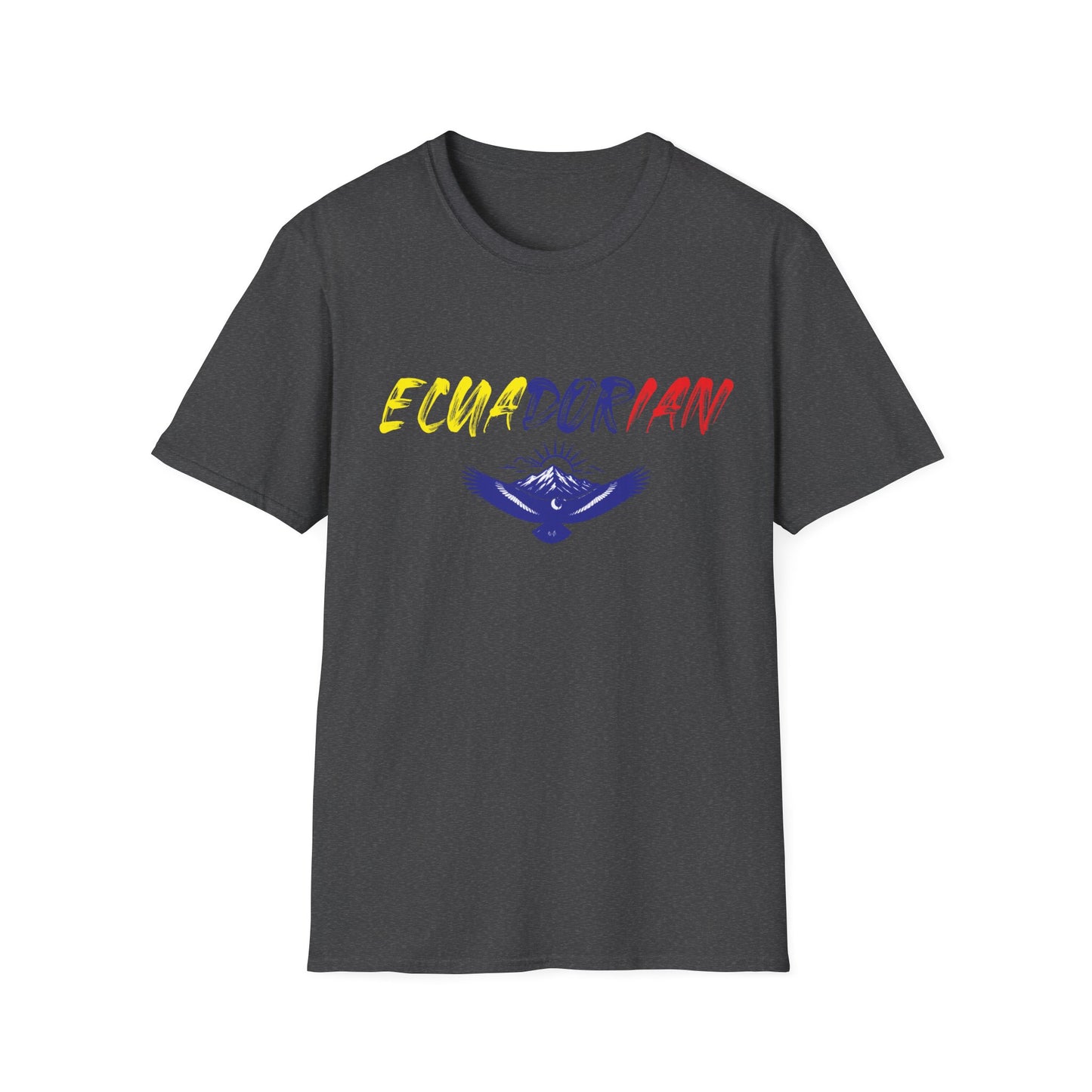 Ecuadorian Flag Script T-Shirt — Ecuador Pride Tee with Andean Condor Graphic