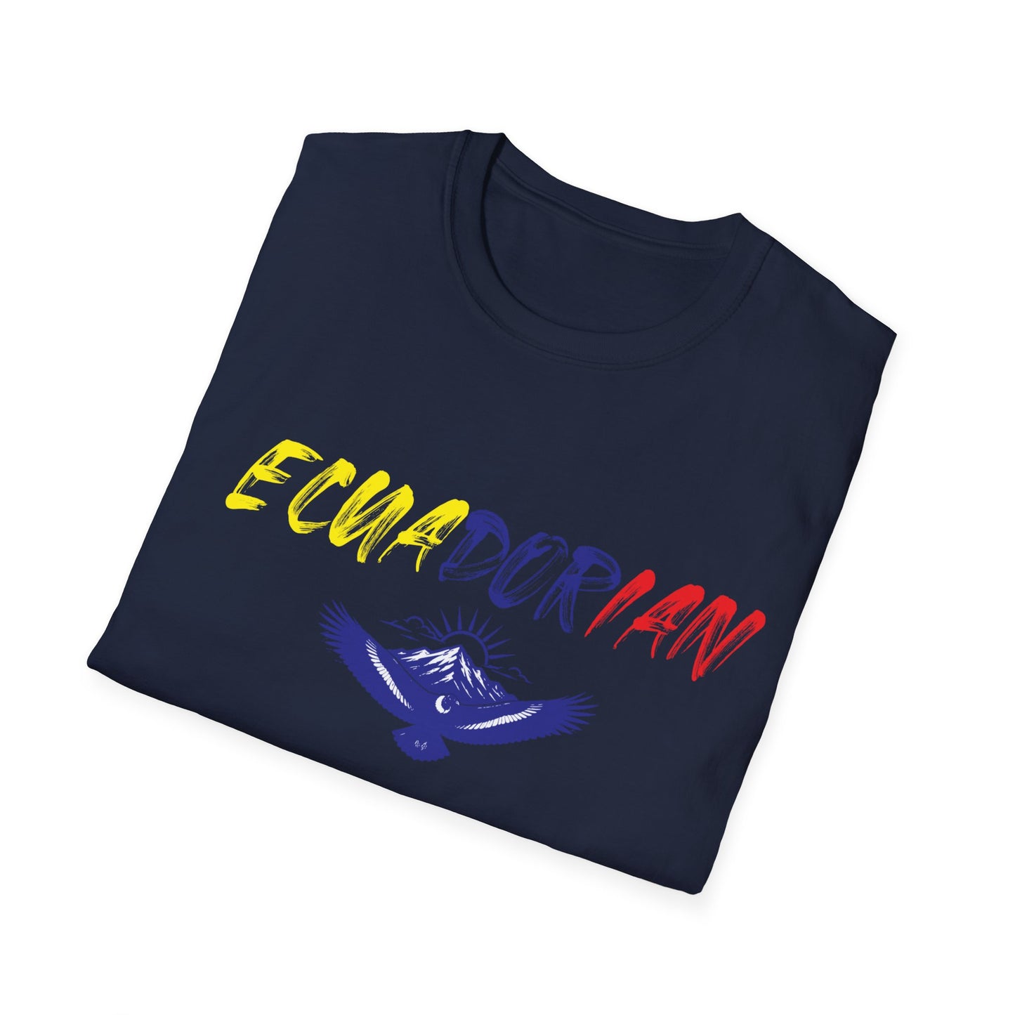 Ecuadorian Flag Script T-Shirt — Ecuador Pride Tee with Andean Condor Graphic