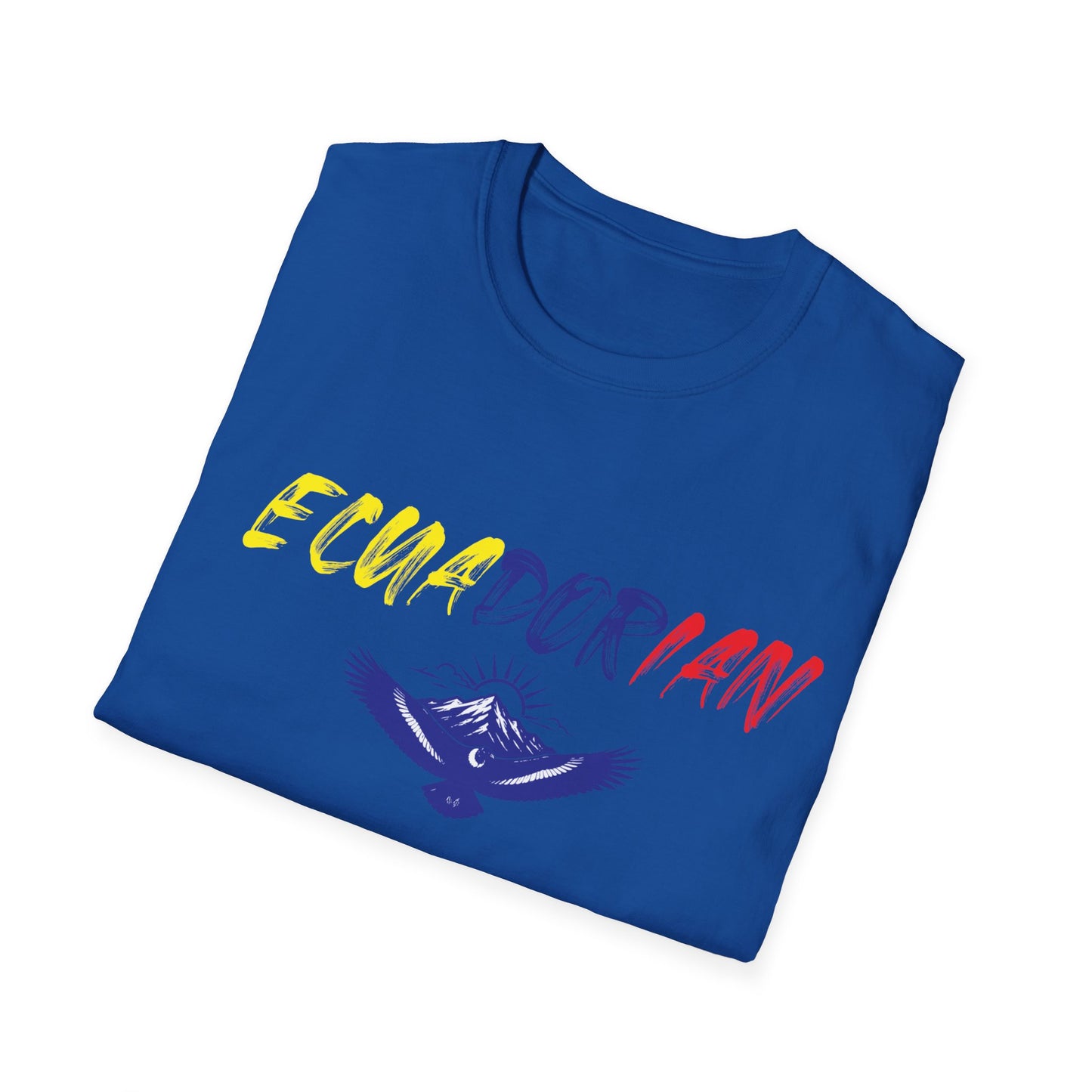 Ecuadorian Flag Script T-Shirt — Ecuador Pride Tee with Andean Condor Graphic