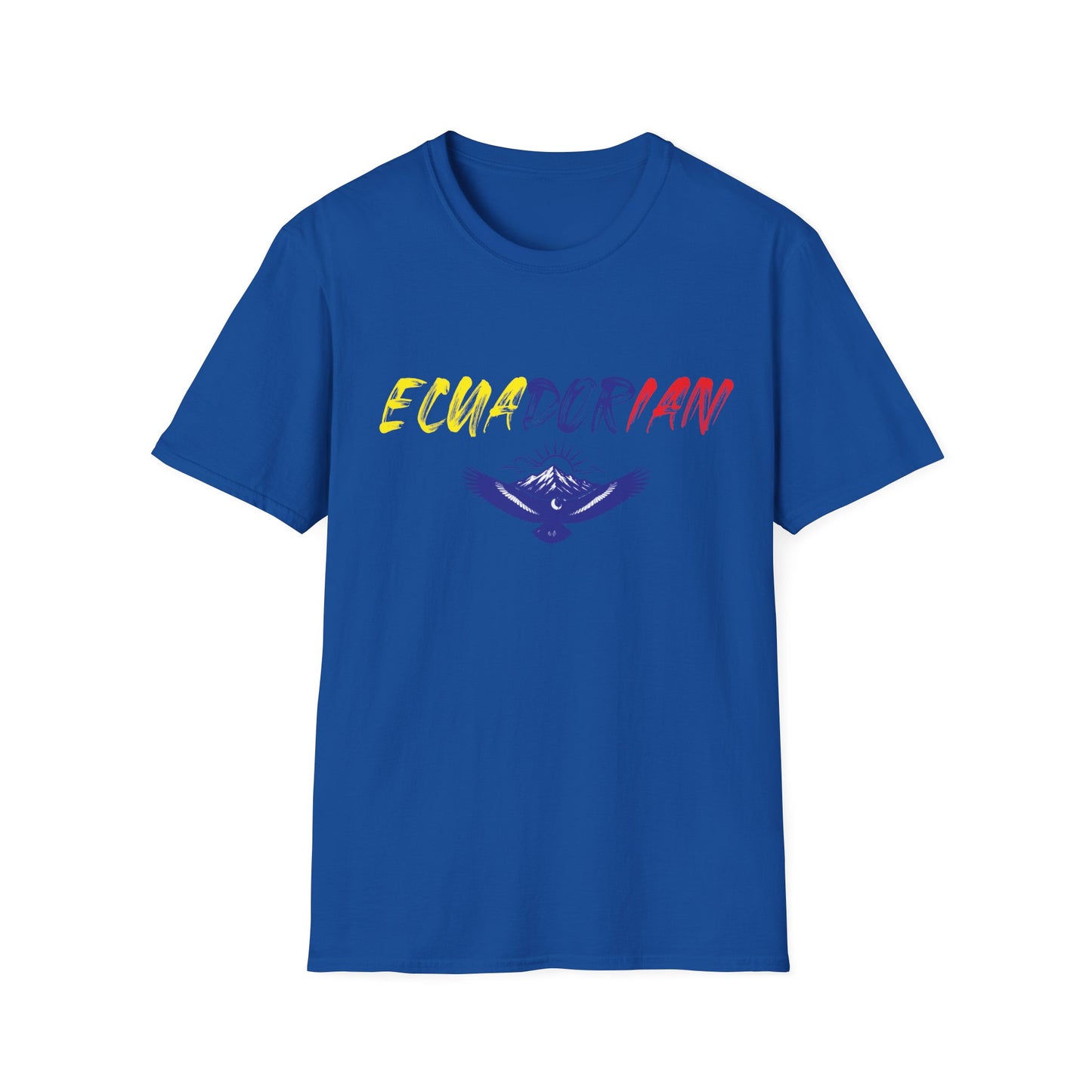 Ecuadorian Flag Script T-Shirt — Ecuador Pride Tee with Andean Condor Graphic