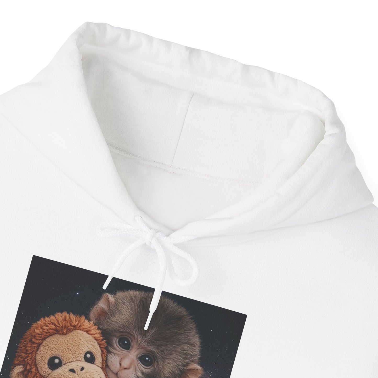 Cute Baby Monkey Hugging Plush Hoodie – Adorable Animal Lover Sweatshirt