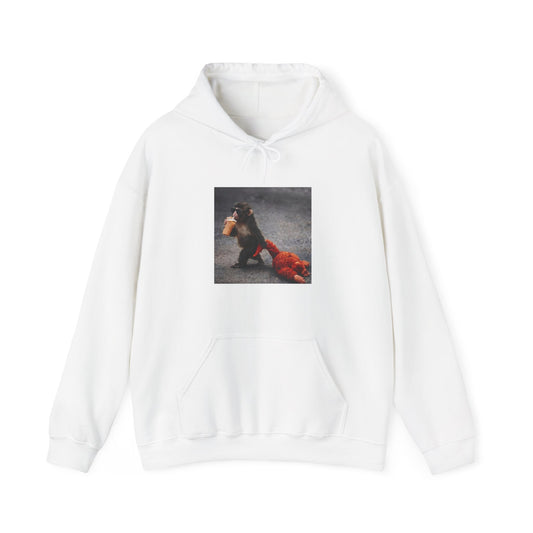 Hoodie — Vintage Monkey with Coffee Print Pullover