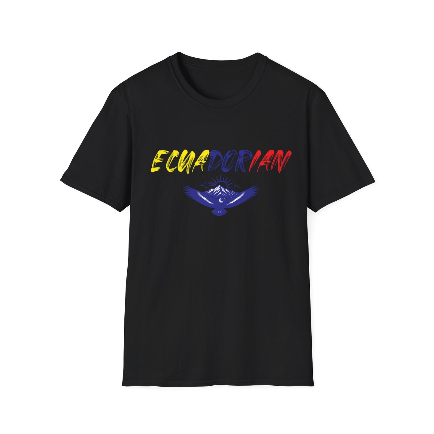 Ecuadorian Flag Script T-Shirt — Ecuador Pride Tee with Andean Condor Graphic